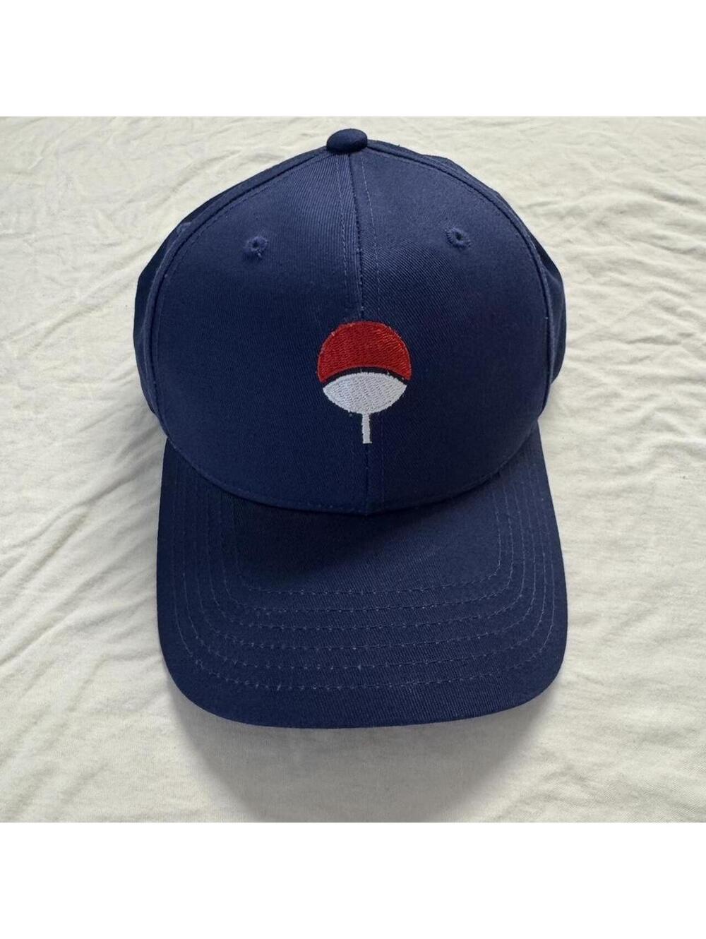 Naruto Uchiha Clan Logo Hat Anime Blue Dad Hat Cotton Adjustable Baseball Cap